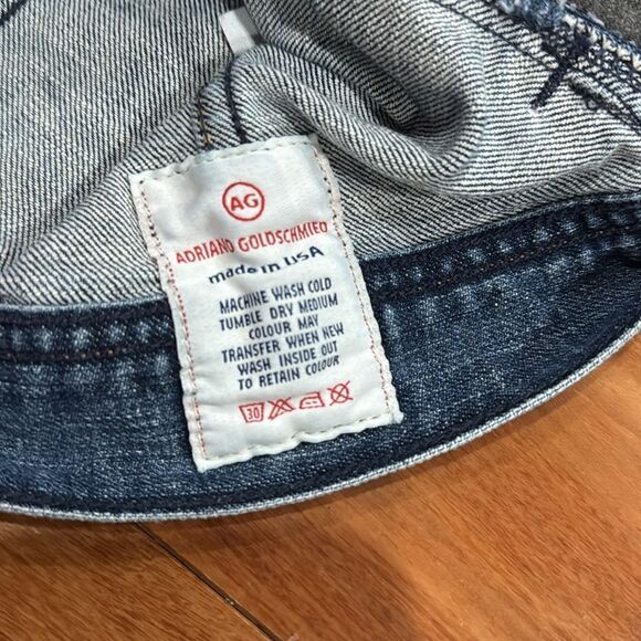 AG Adriano Goldschmied EMILY Women's Blue Denim Jean Jacket Med Wash Size S - Picture 7 of 12